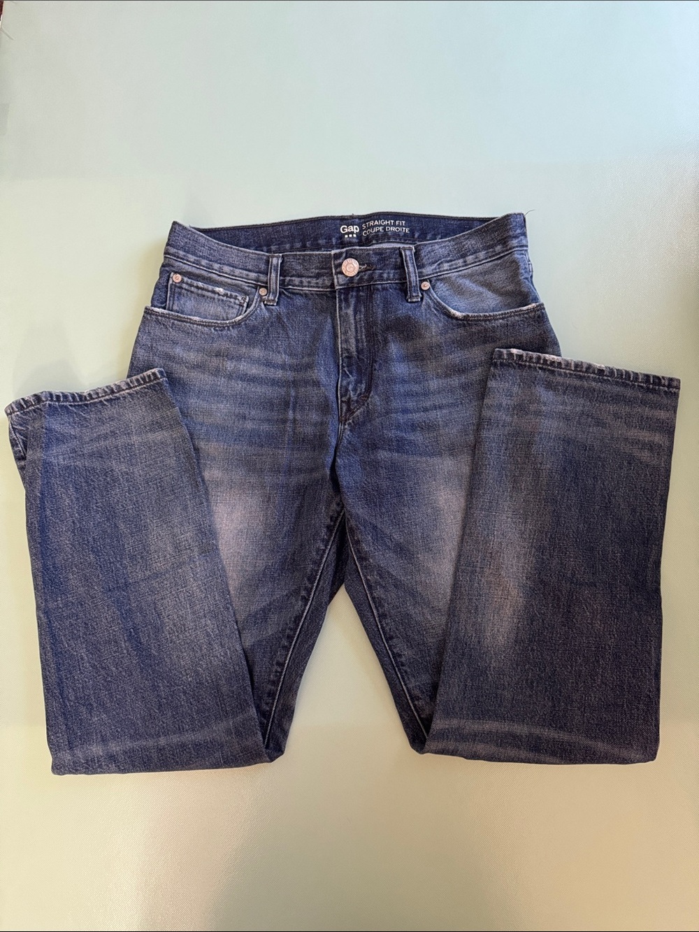 GAP Men's Straight Fit Jeans in Dark Indigo Size 32x30